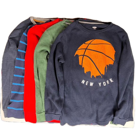 Old Navy Other - MIXED LOT of 5-Old Navy Sz Boys L (10-12) Long Sleeve Waffle Knit Shirts Crew